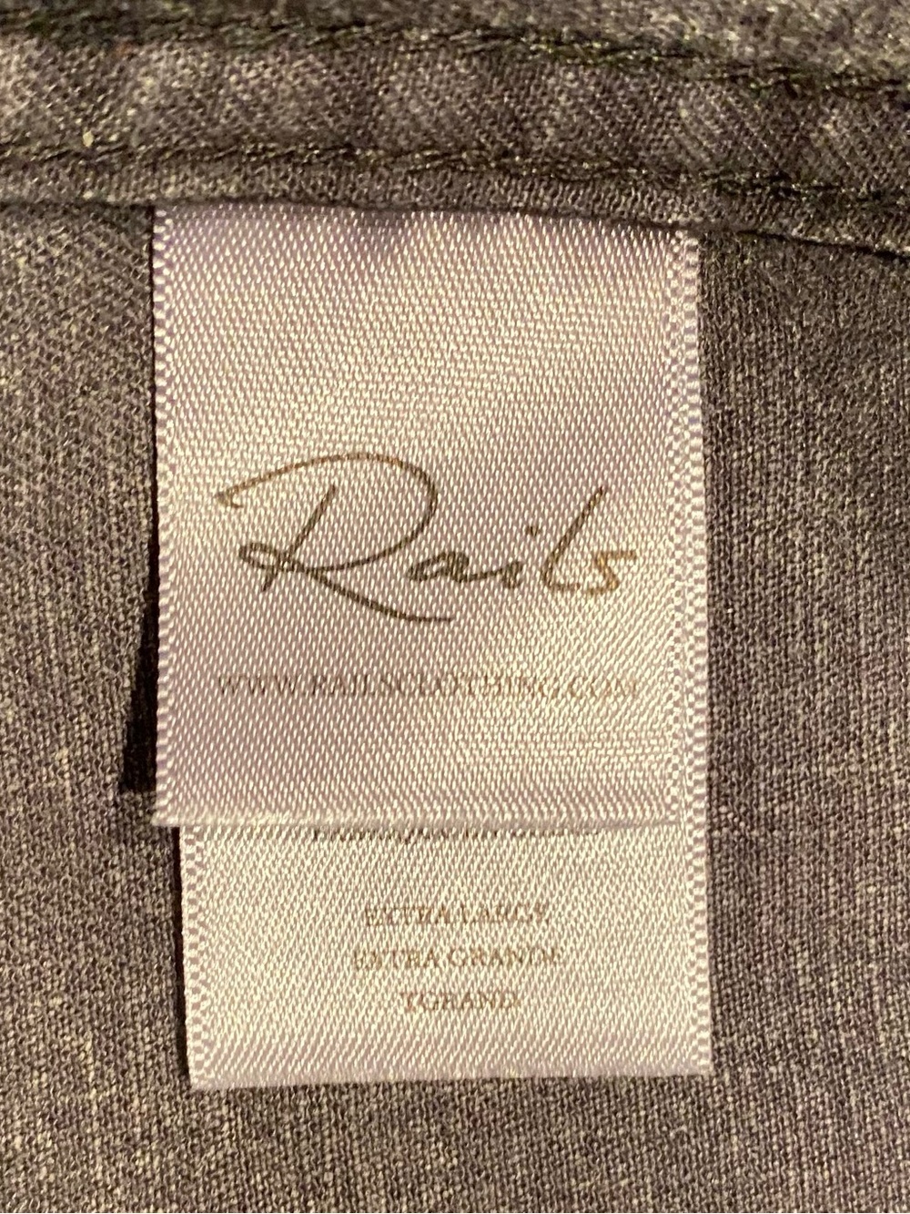 Rails Ingrid Gray Lyocell Linen Acid Wash Button Down , size XL, NWT - Picture 6 of 12